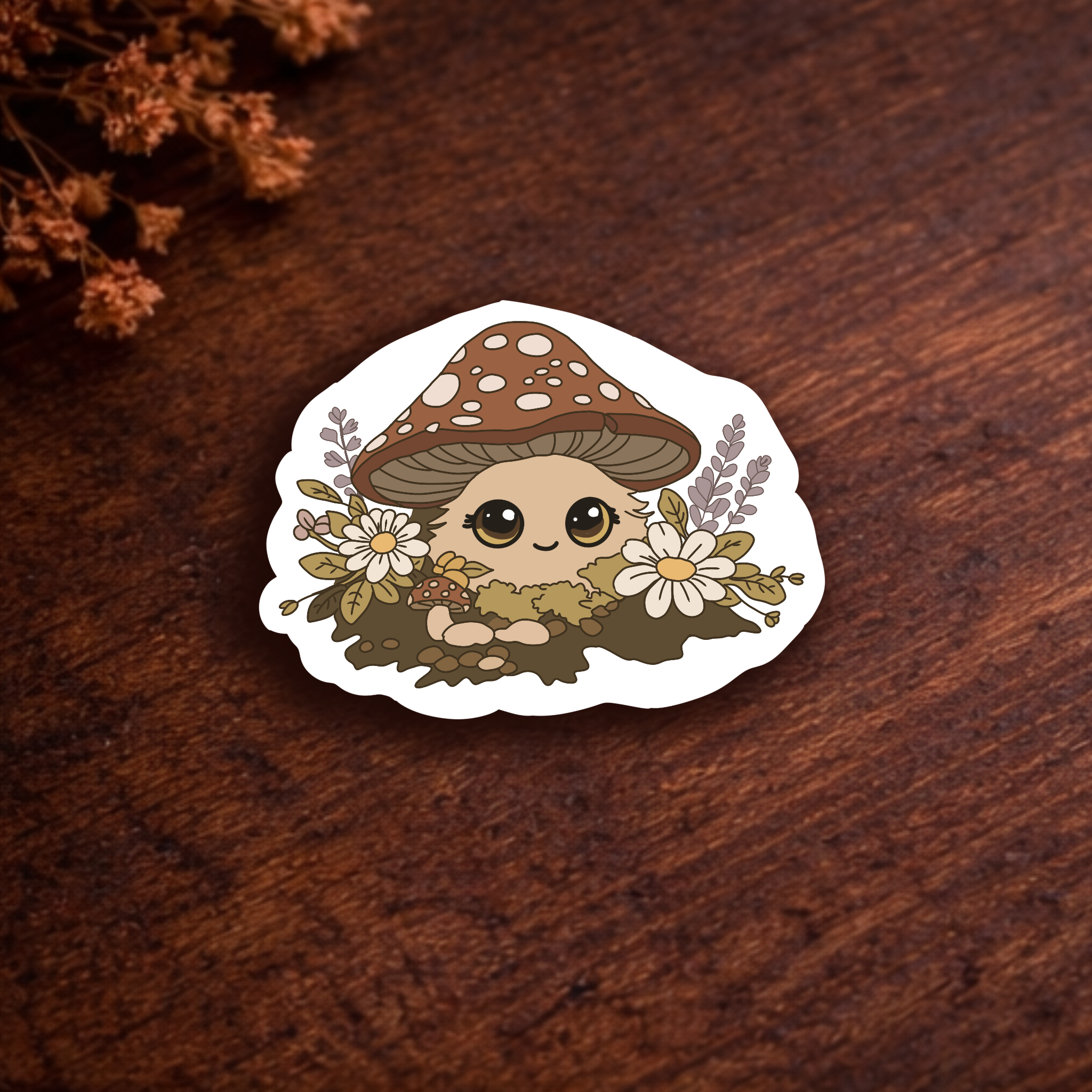 Cottage core Cutie Shroom Die cut Vinyl Sticker