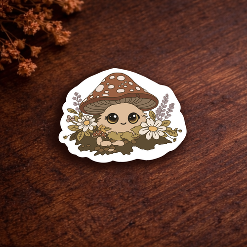 Cottage core Cutie Shroom Die cut Vinyl Sticker