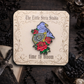 Time To Bloom 35mm Black Chrome Enamel pin
